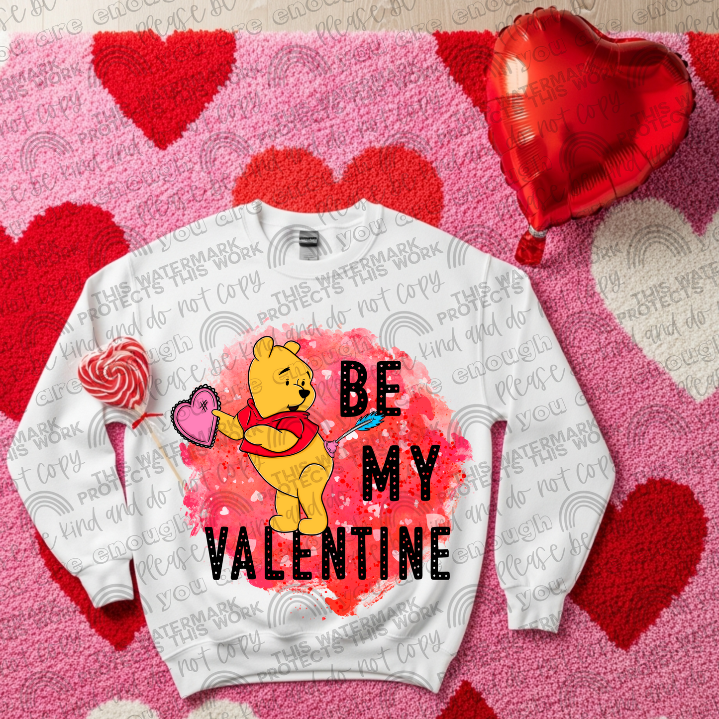 Pooh Be My Valentine- 2 PNG Files