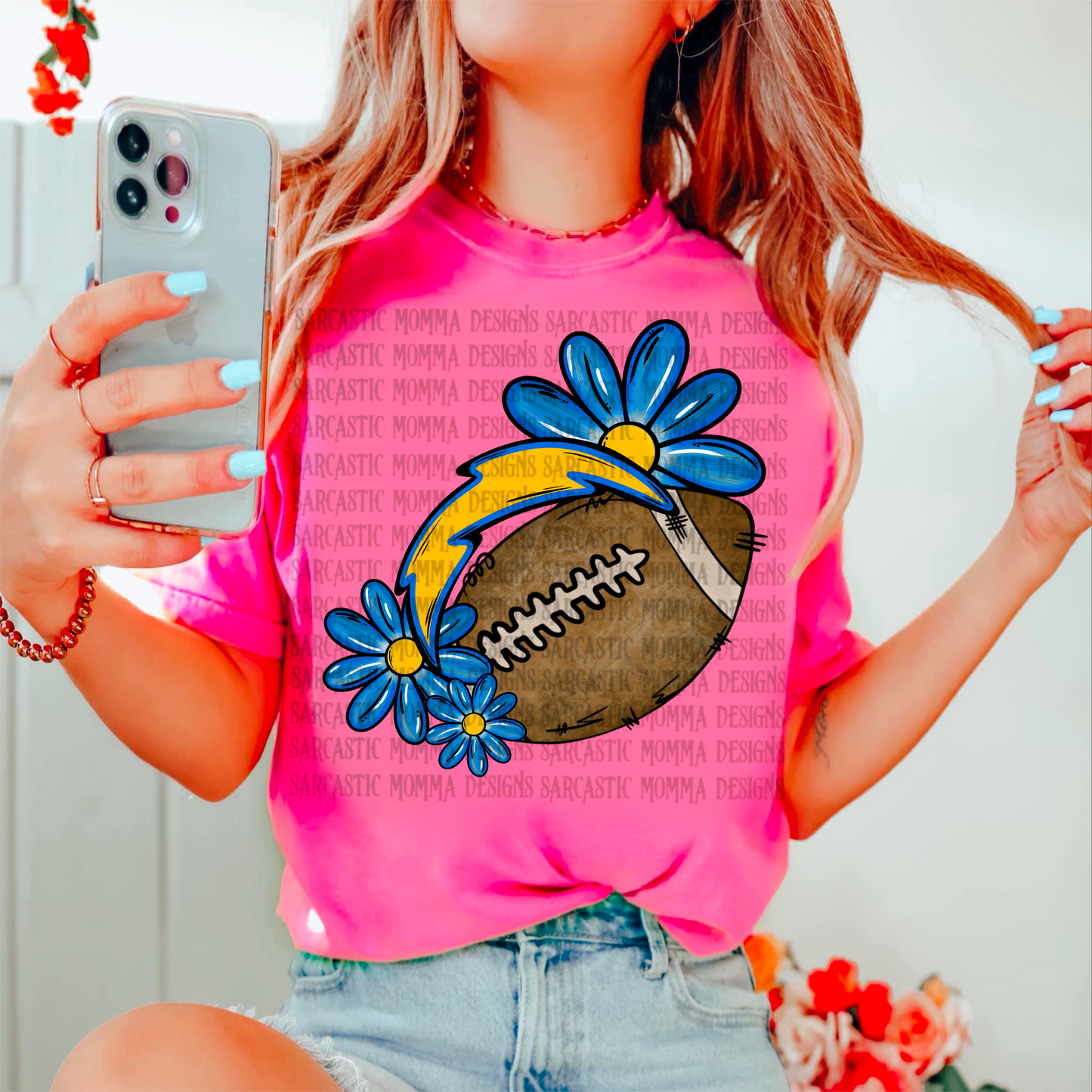 Chargers Floral PNG File