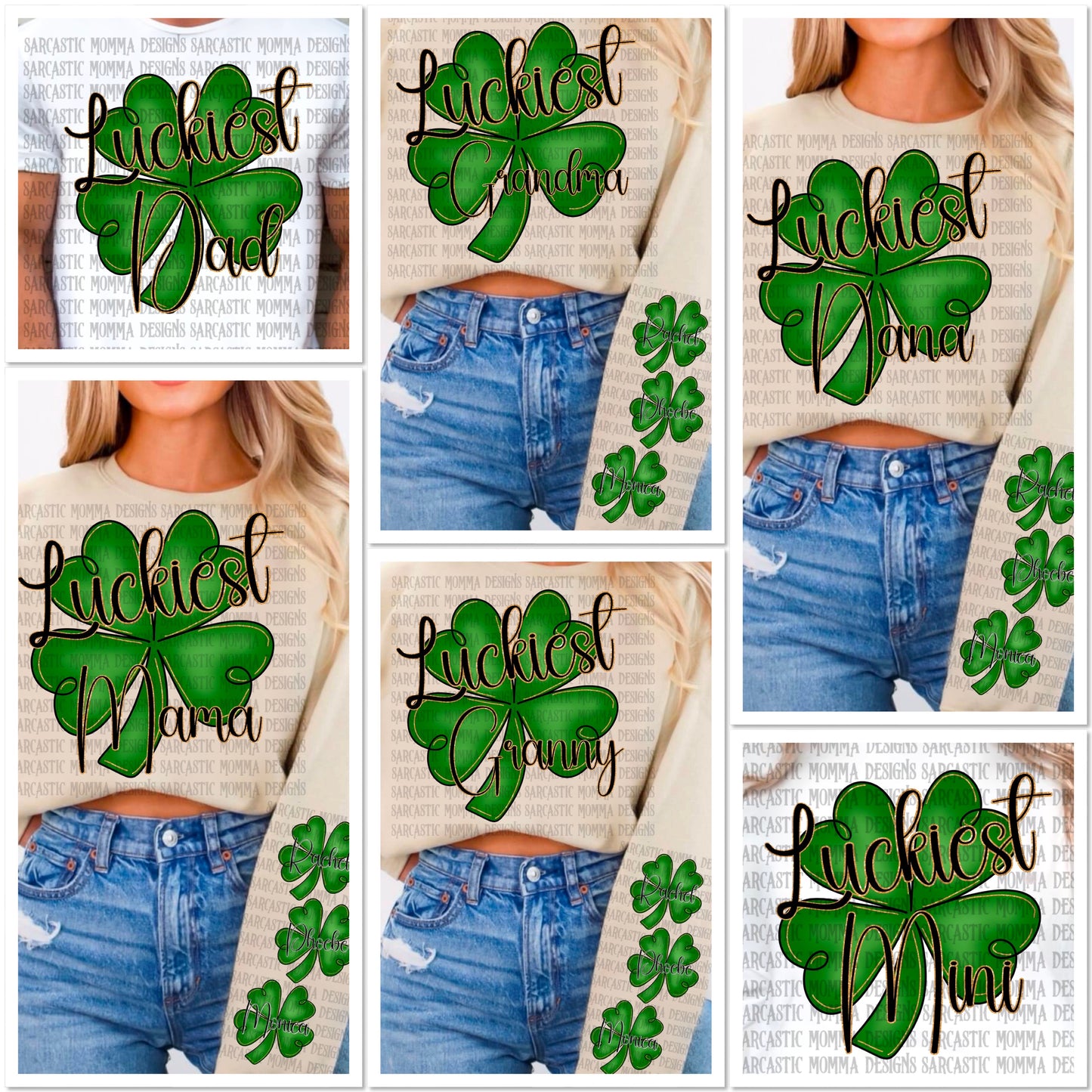 Luckiest Shamrock Titles with Sleeve Design Bundle
