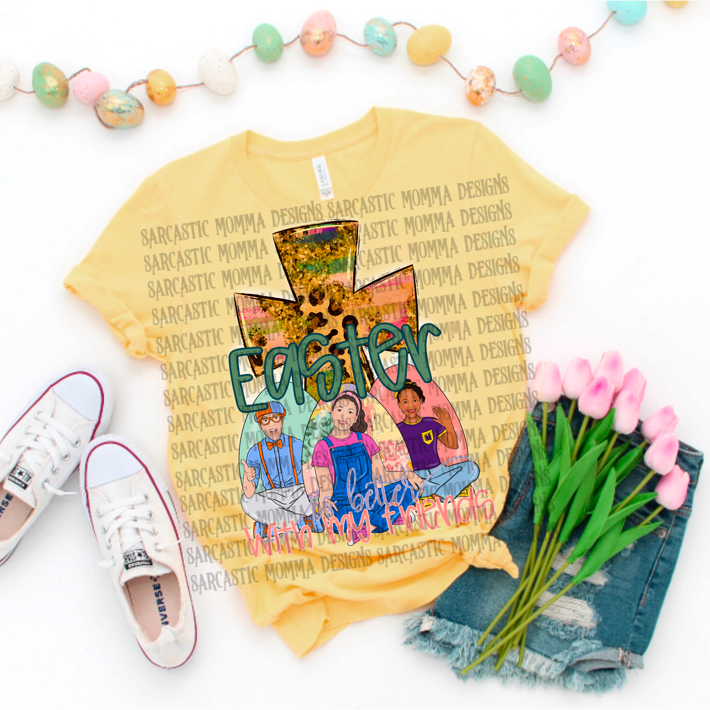 Ms Rachel Blippi Meekah Easter Is Better With My Friends PNG File