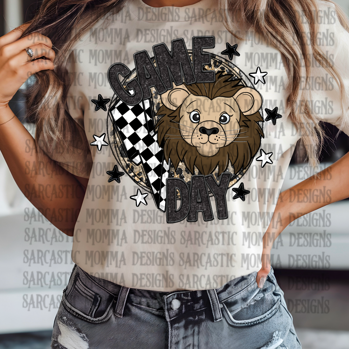 Game Day Circle Mascot Lions/ Cubs PNG File