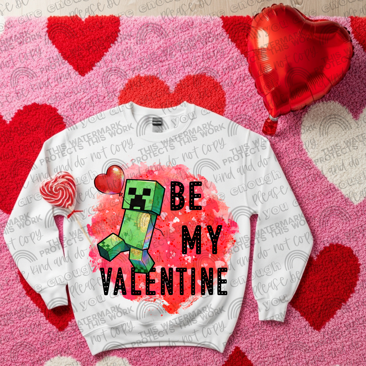 Minecraft Be My Valentine- 2 PNG Files