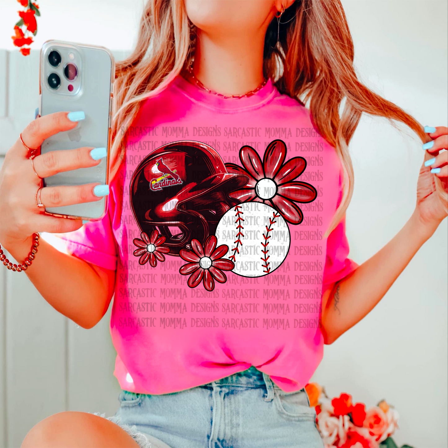 Cardinals Floral PNG File