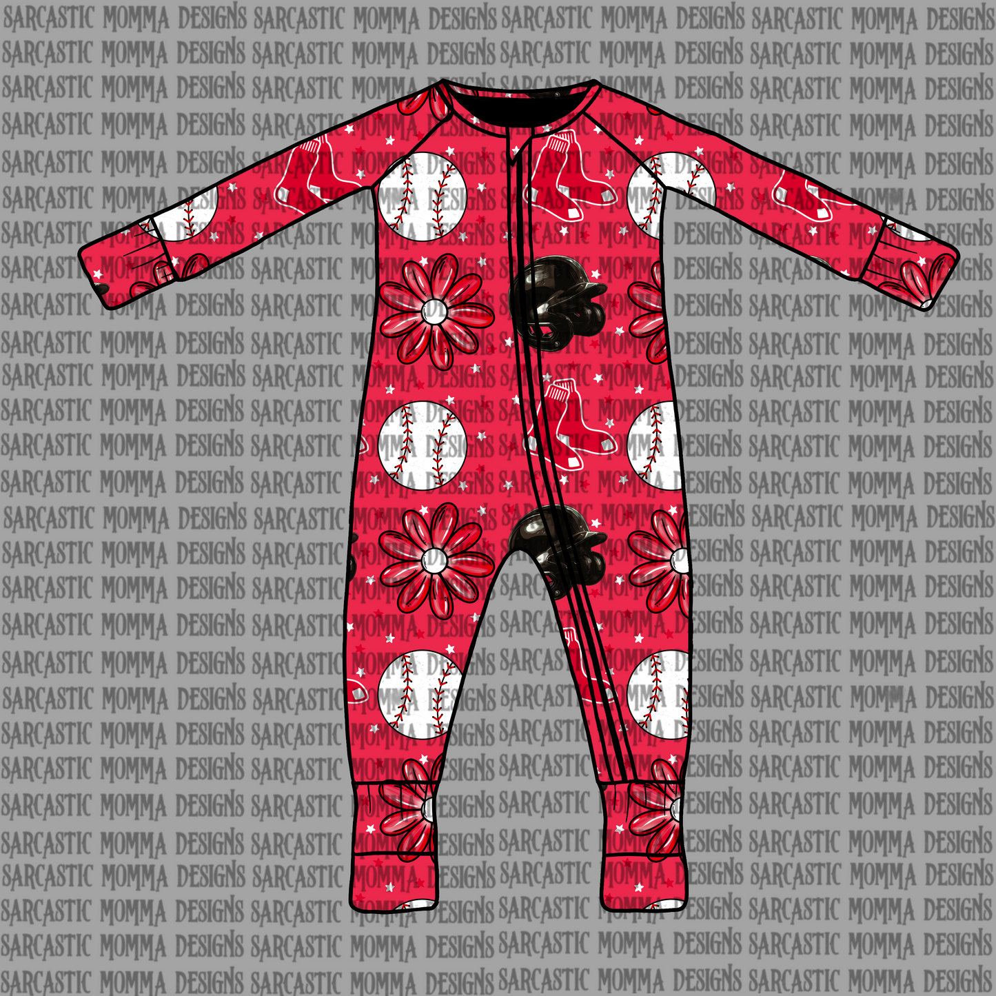 Red Sox Floral Seamless File
