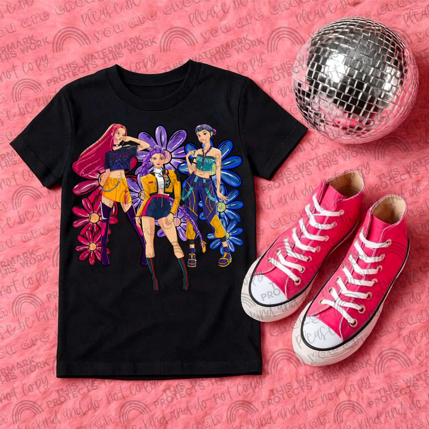 KPDH Huntrix Full Body Floral PNG File