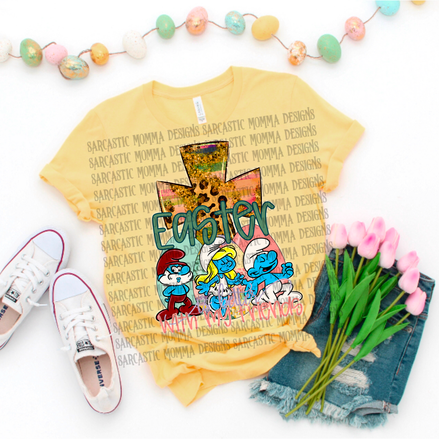 Smurfs Easter Is Better With My Friends PNG File