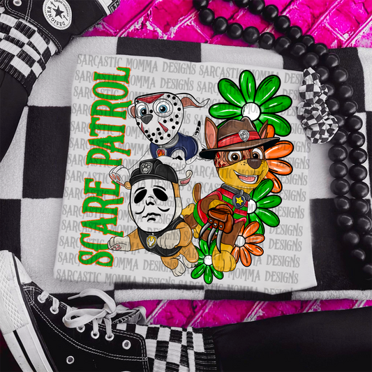 Scary Paw Patrol Floral & Sleeve- 2 PNG Files