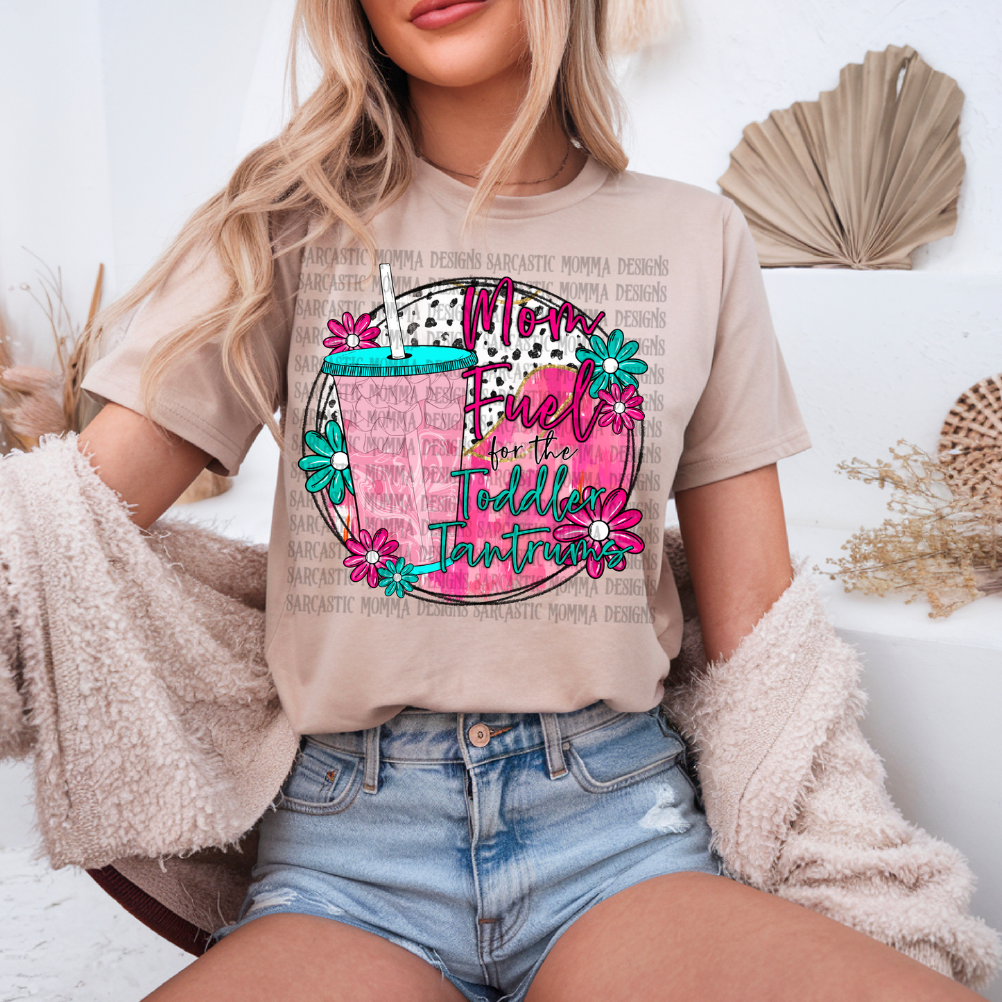 Mom Fuel Toddler Tantrums Pink Drink PNG File