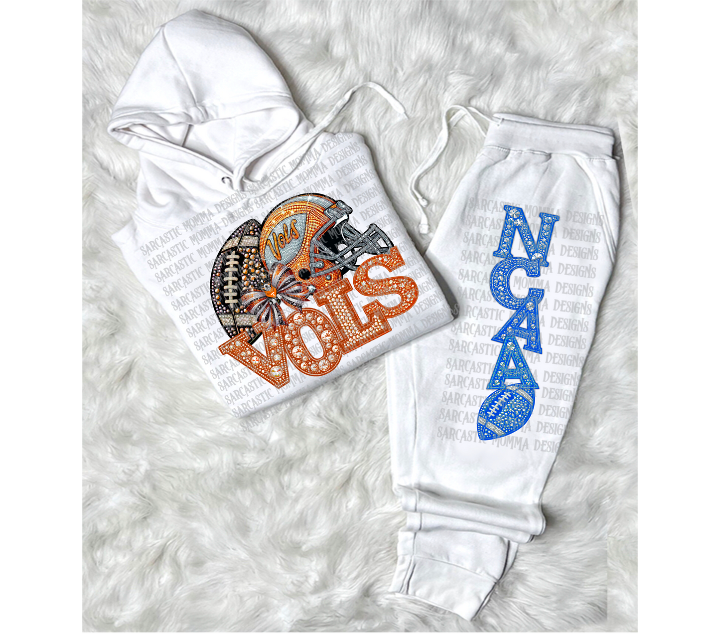 Vols Rhinestone Bow with Matching Sleeve- 2 PNG Files