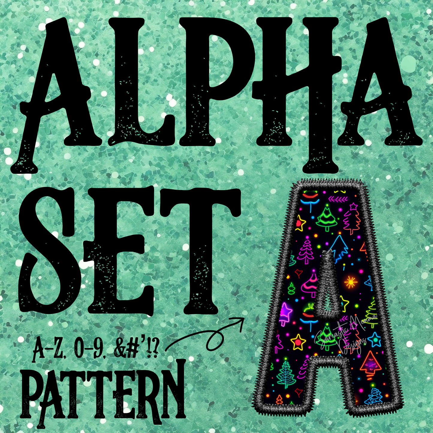 Neon Trees 2 Faux Embroidery Alpha Set