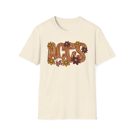 Aces Brushstrokes Floral Adult Unisex Softstyle T-Shirt