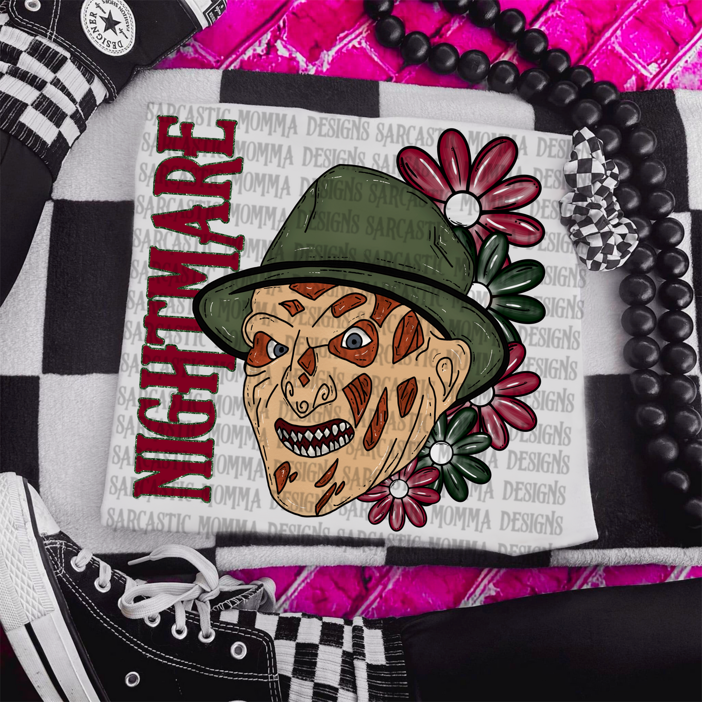 Freddy Nightmare Floral & Sleeve- 2 PNG Files