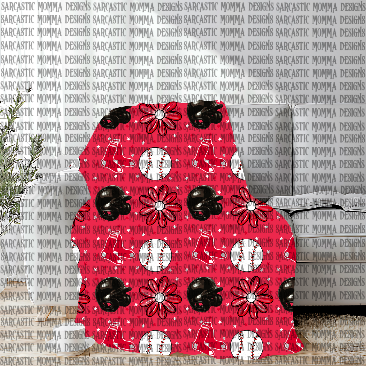 Red Sox Floral Seamless File