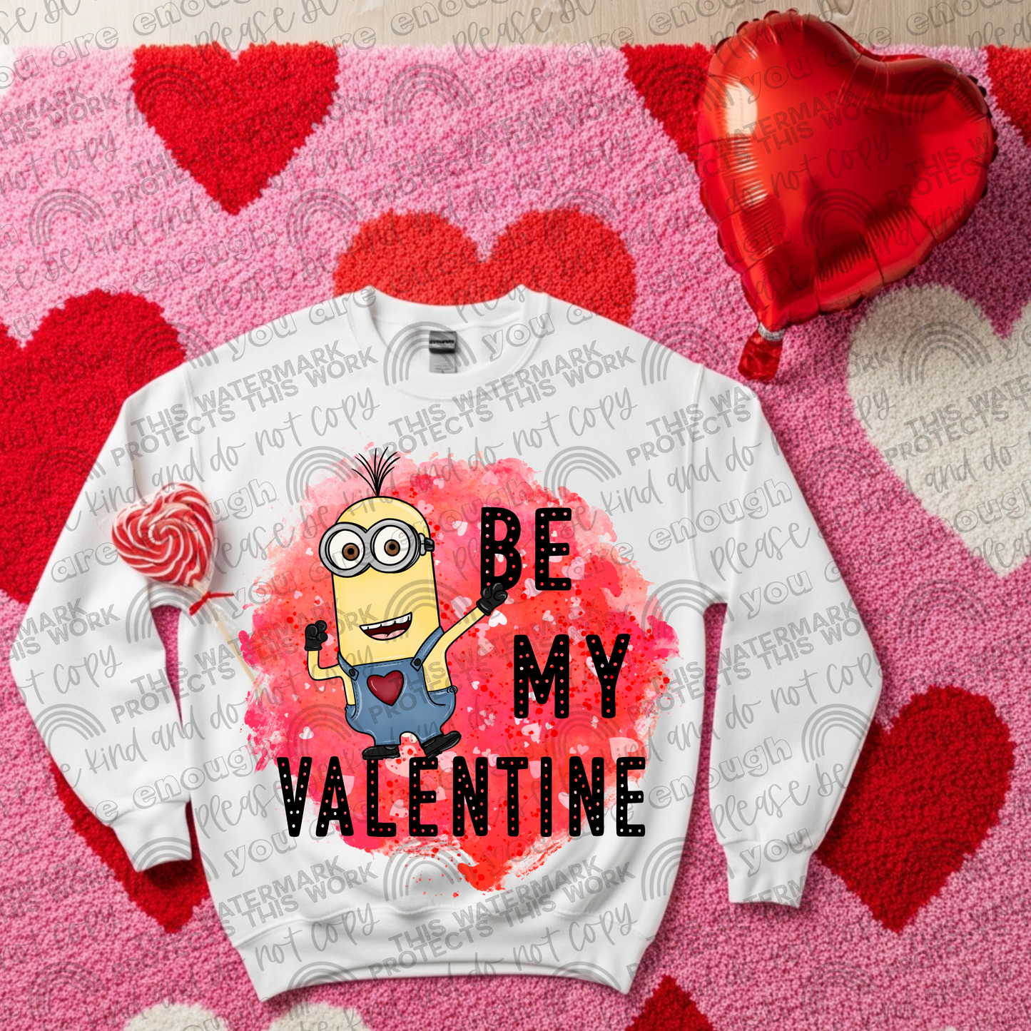 Minions Be My Valentine- 2 PNG Files