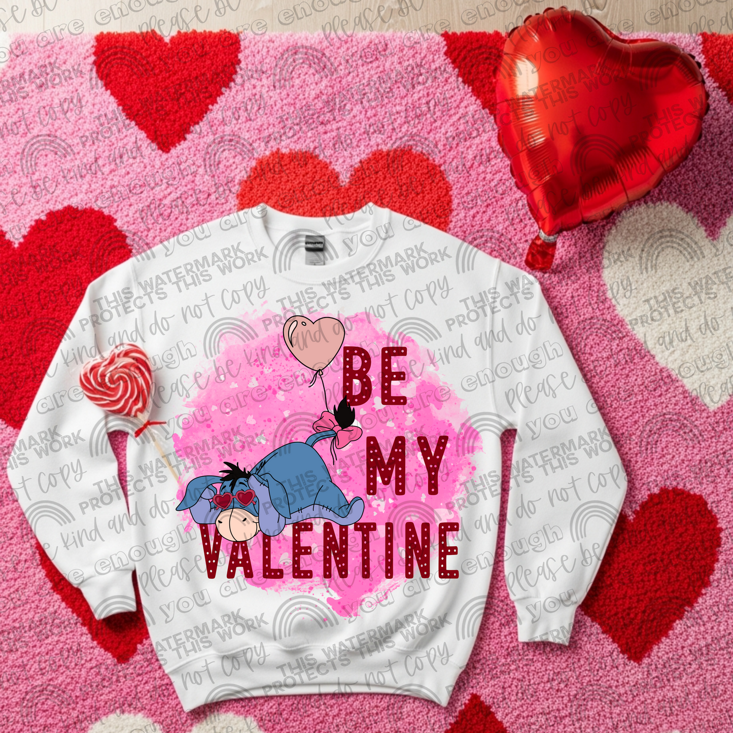 Eeyore Be My Valentine PNG File