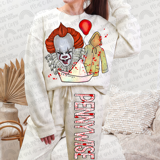 Pennywise Halloween Big Backs Front and Oversized Back- 2 PNG Files