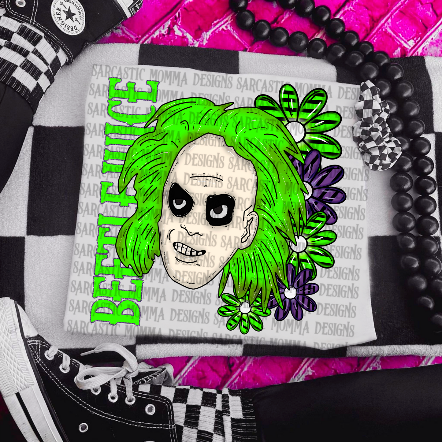 Beetle Juice Floral & Sleeve- 2 PNG Files