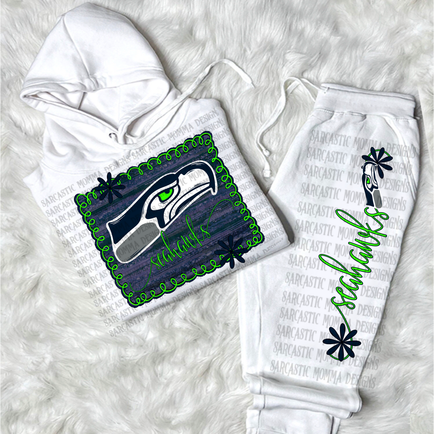 Seahawks Framed with Matching Sleeve- 2 PNG Files