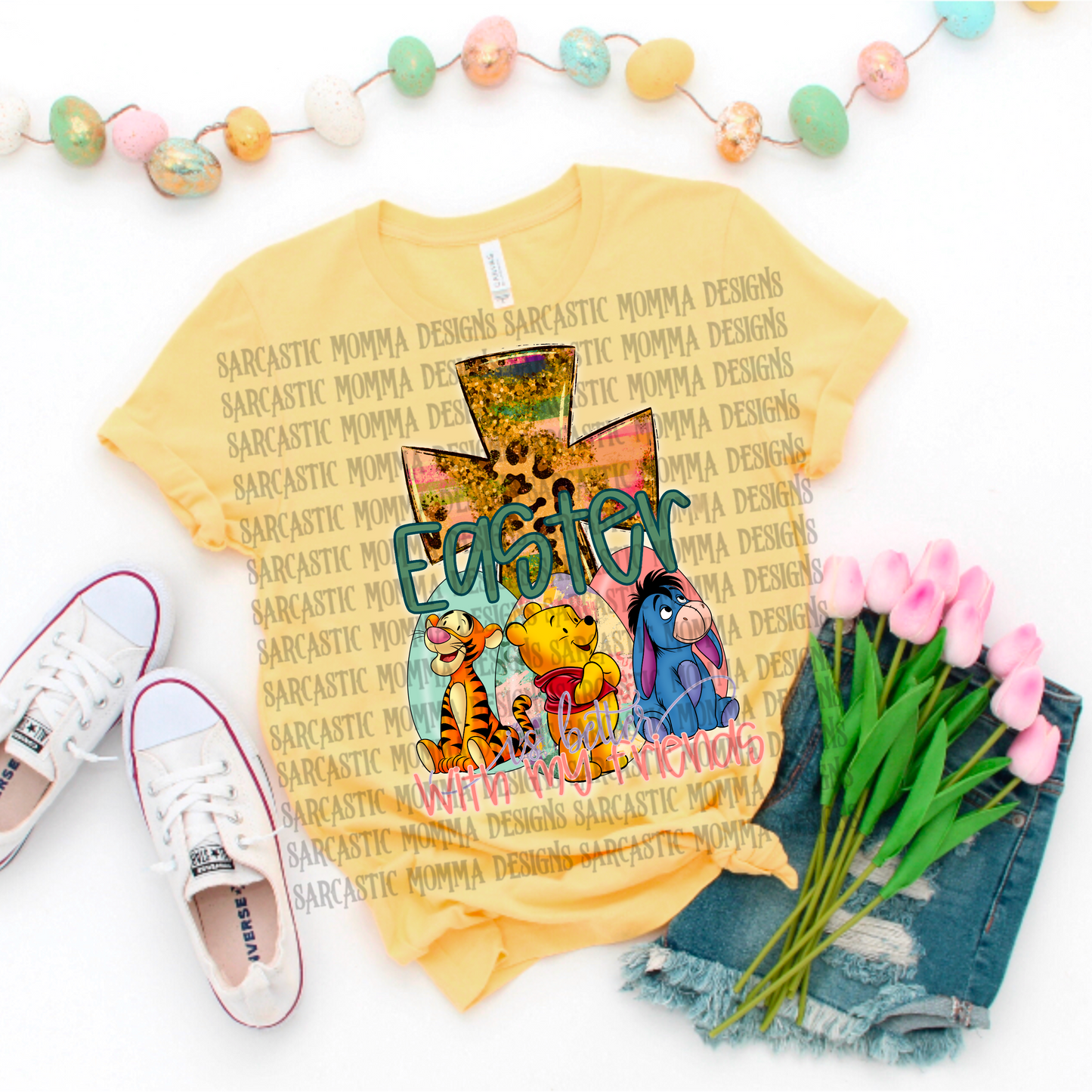 Pooh Easter Is Better With My Friends PNG File