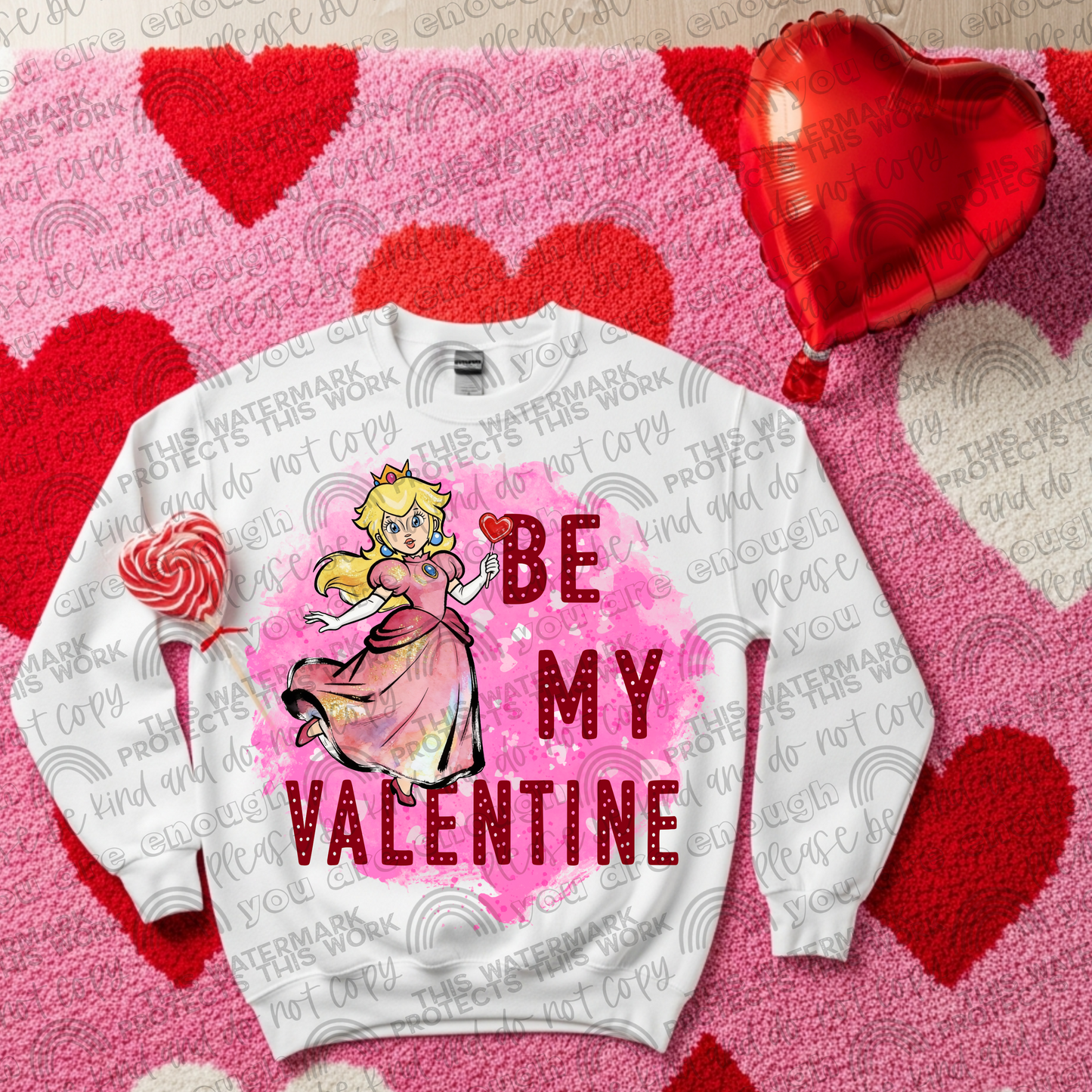 Princess Peach Be My Valentine PNG File