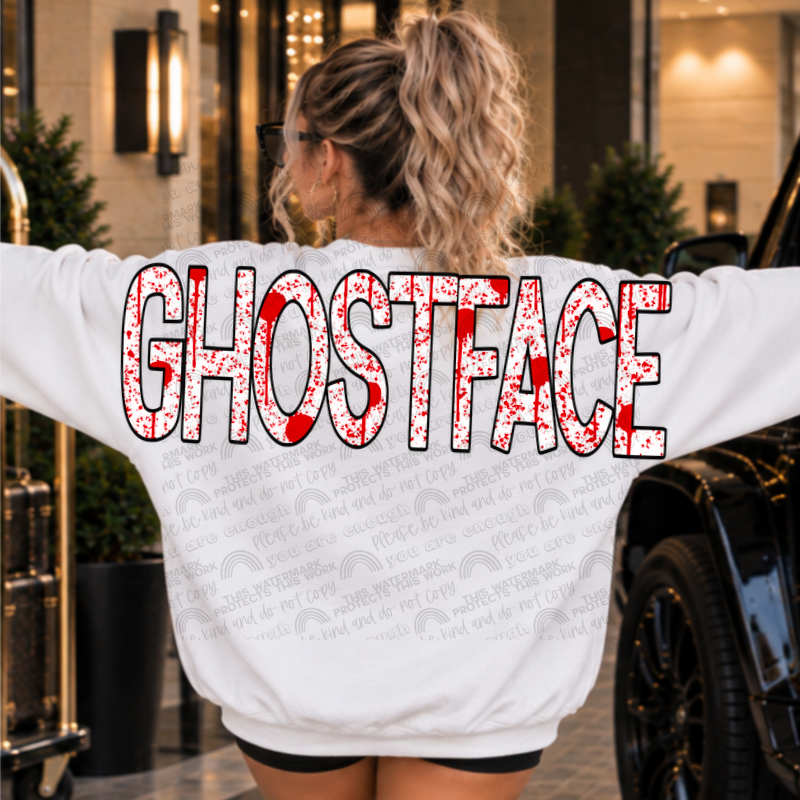 Ghostface Halloween Big Backs Front and Oversized Back- 2 PNG Files
