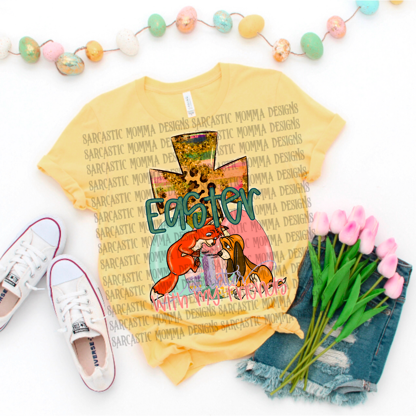 Fox and the Hound Easter Is Better With My Friends PNG File