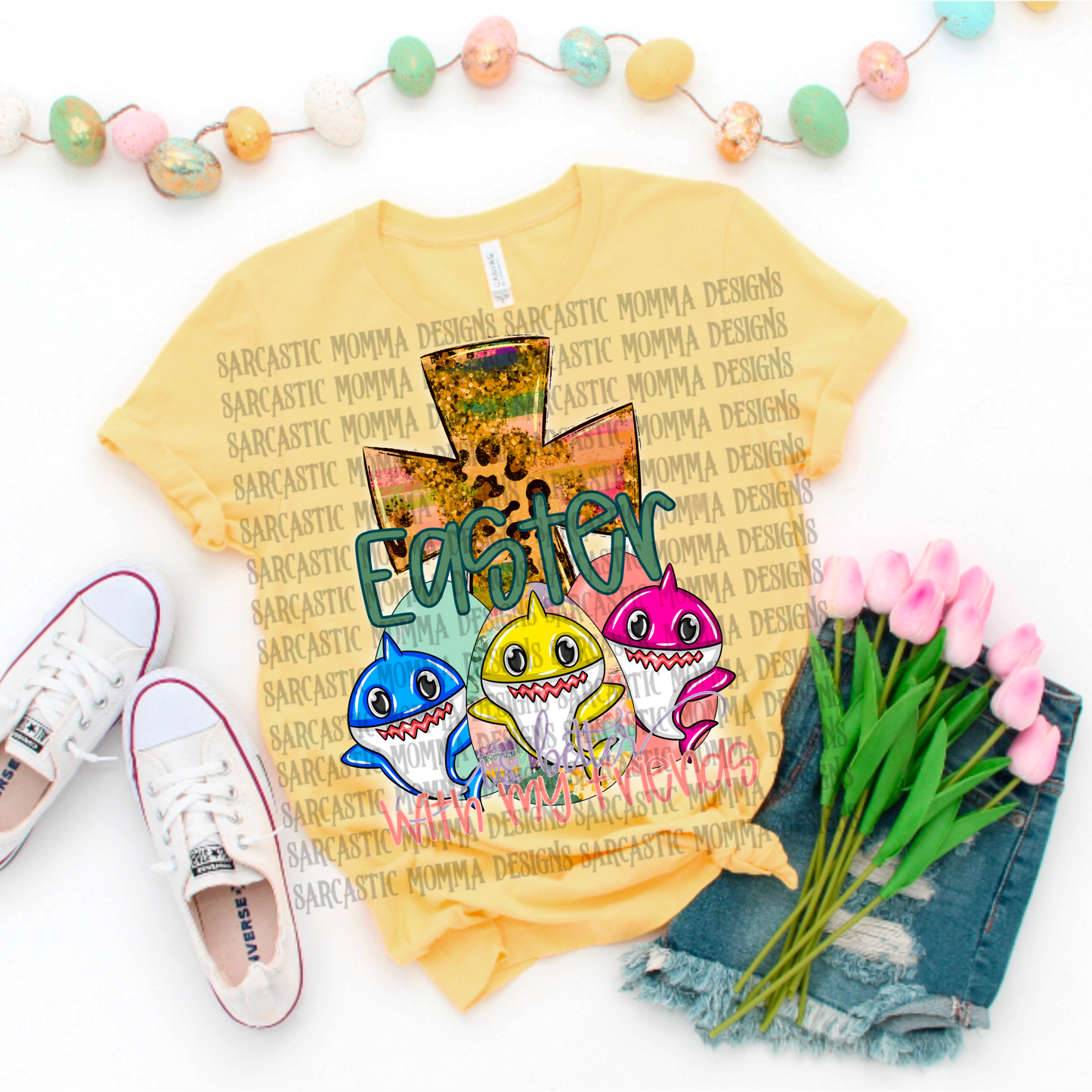 Baby Shark Easter Is Better With My Friends PNG File