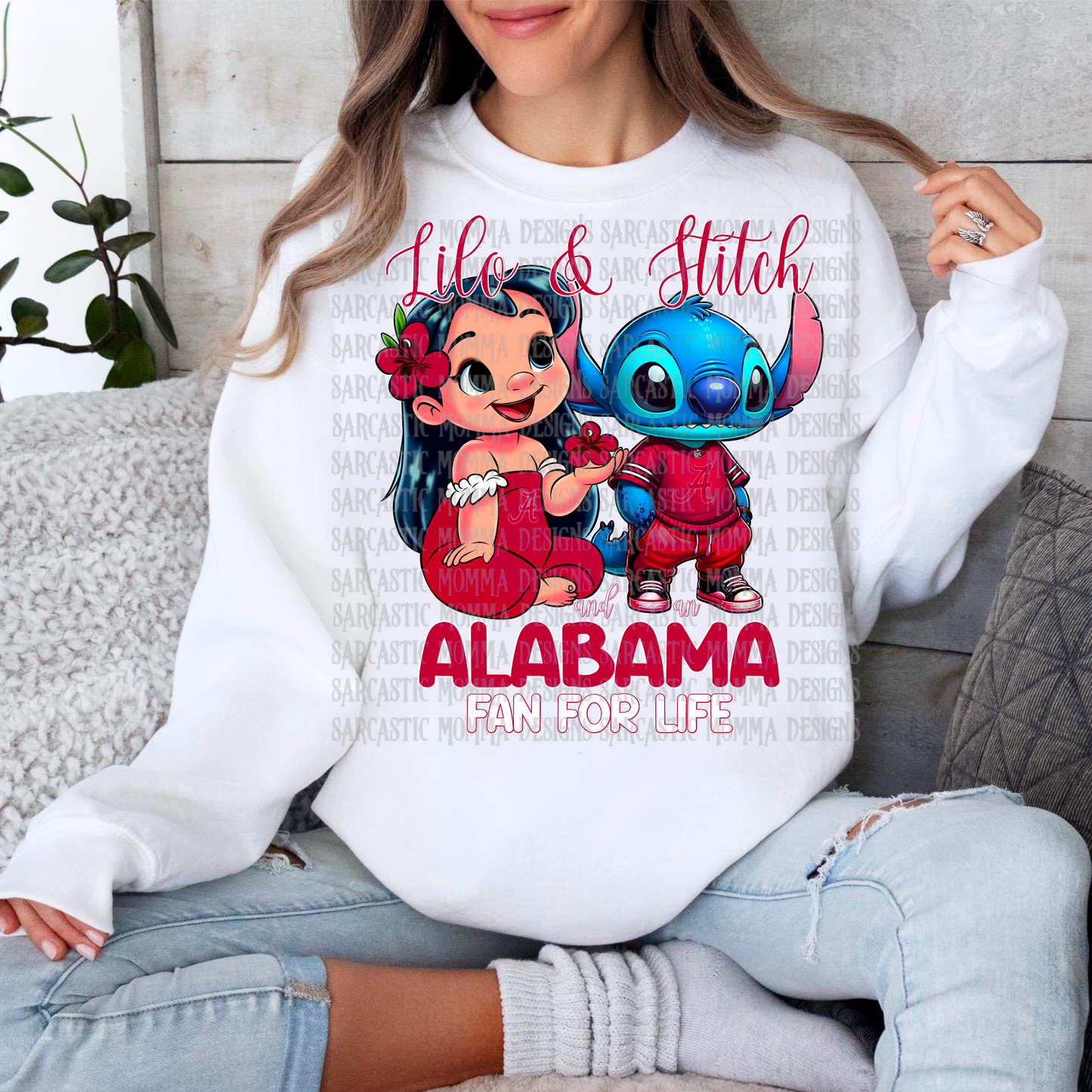Lilo & Stitch and an Alabama Fan For Life PNG File
