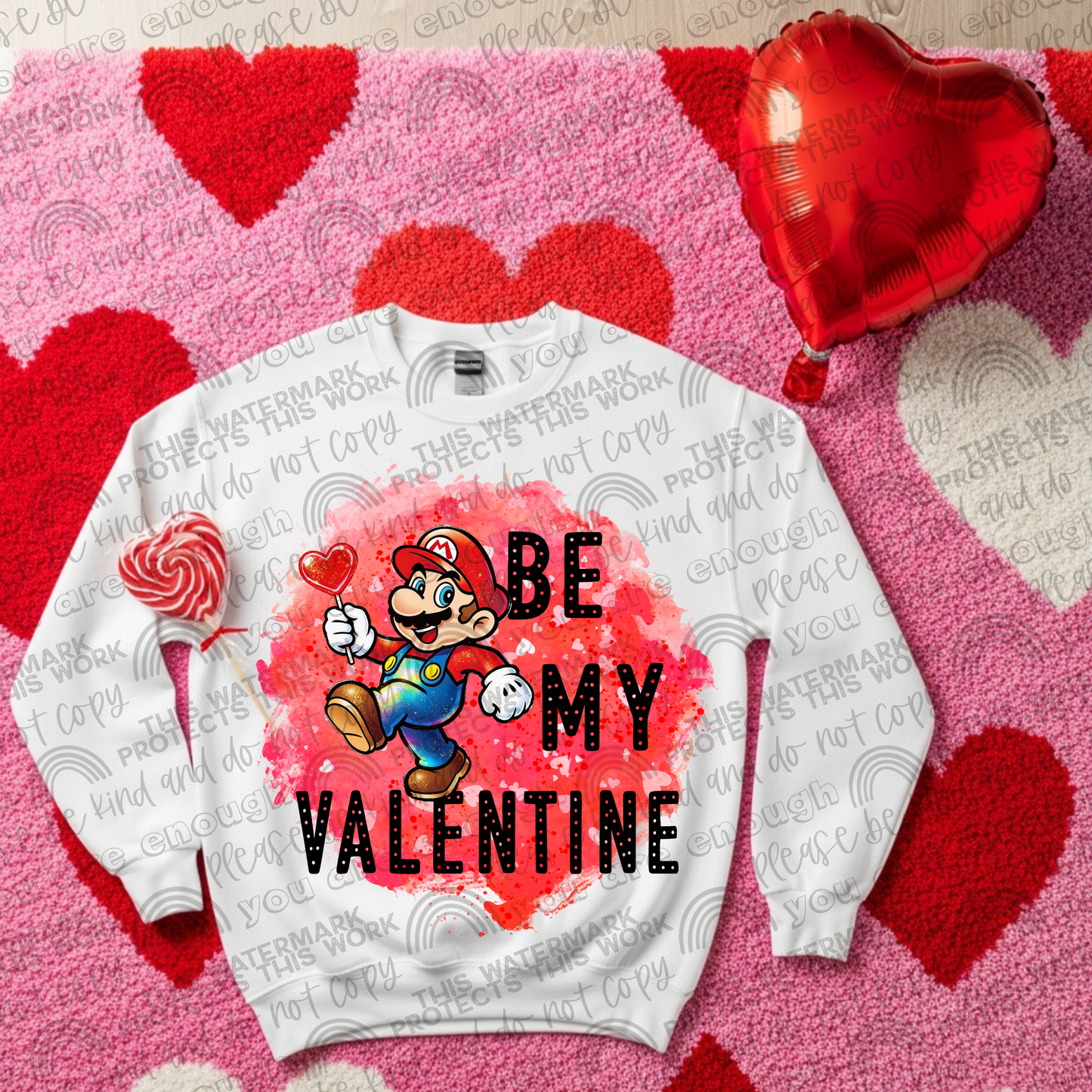 Mario Be My Valentine- 2 PNG Files