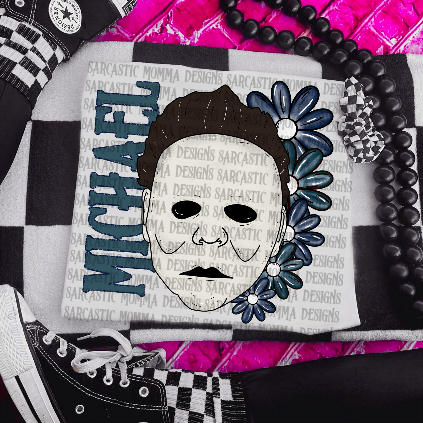 Michael Mask Floral & Sleeve- 2 PNG Files