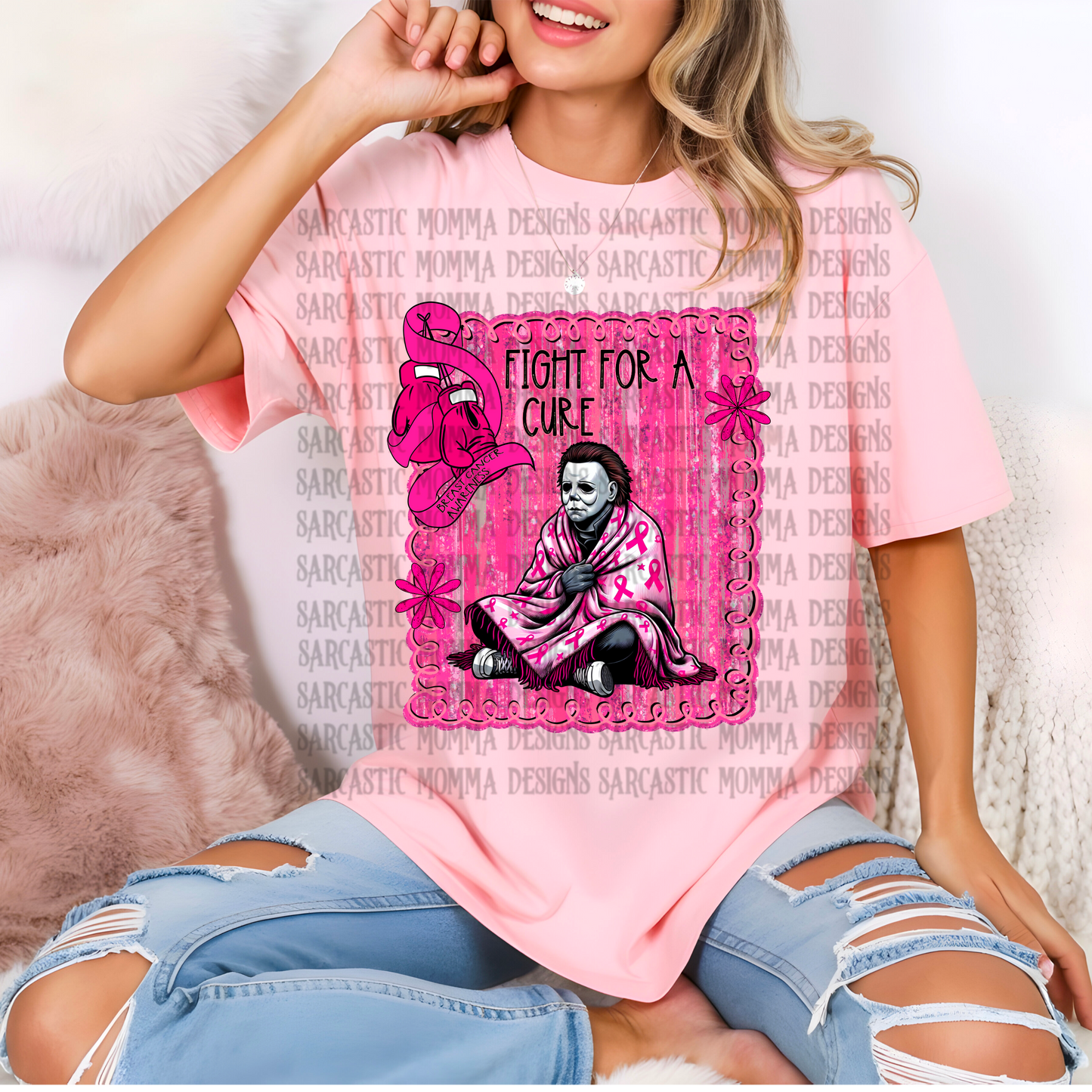 Fight For a Cure Breast Cancer Awareness Myers Blanket PNG File