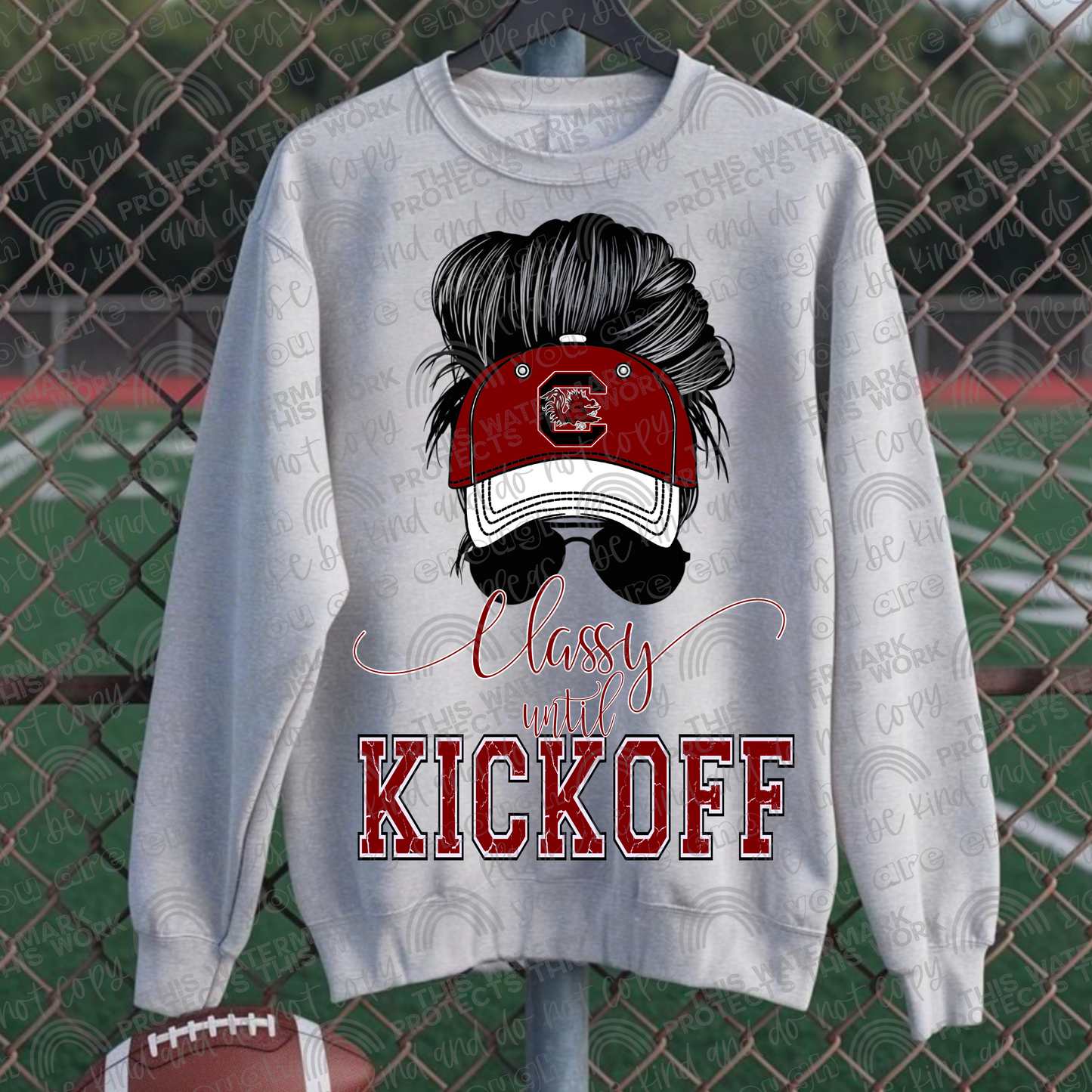 Classy Until Kickoff Messy Bun Hat Gamecocks PNG File