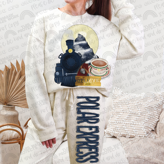 Polar Express Christmas Big Backs Front and Oversized Back- 2 PNG Files