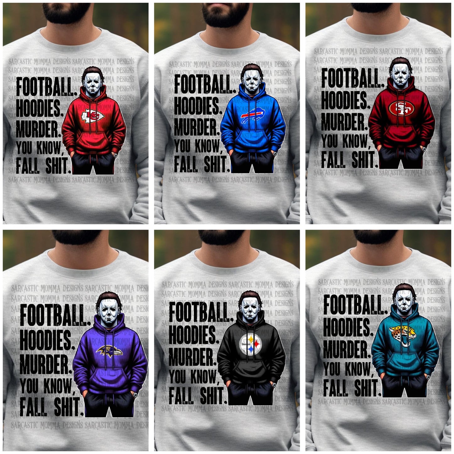 Football Hoodies Murder Fall Shit 32 Football Teams Bundle