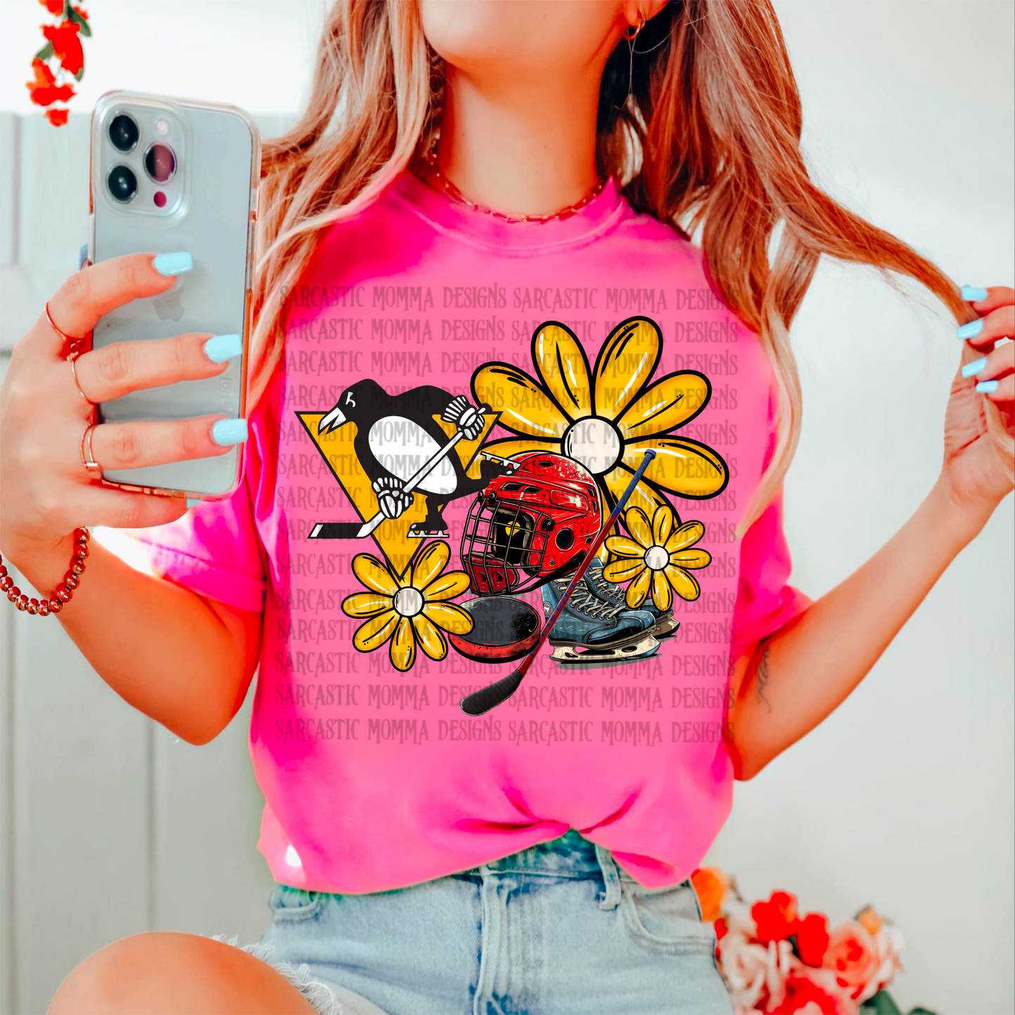 Penguins Floral PNG File