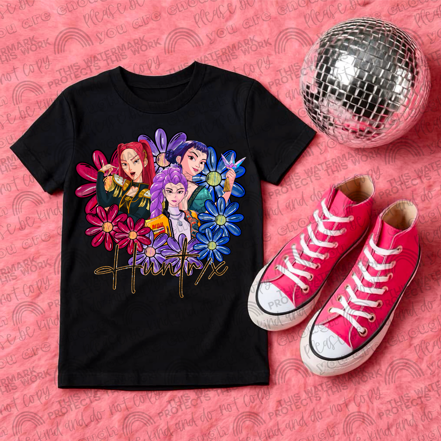 KPDH Huntrix Faces Floral PNG File