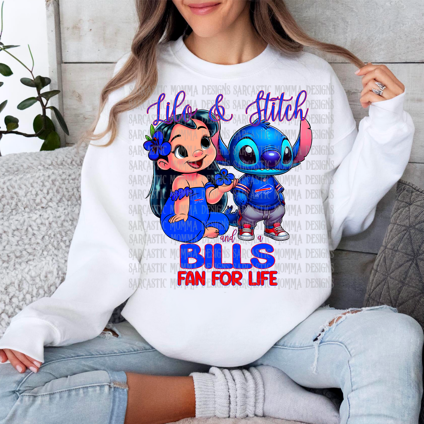 Lilo & Stitch and a Bills Fan For Life PNG File