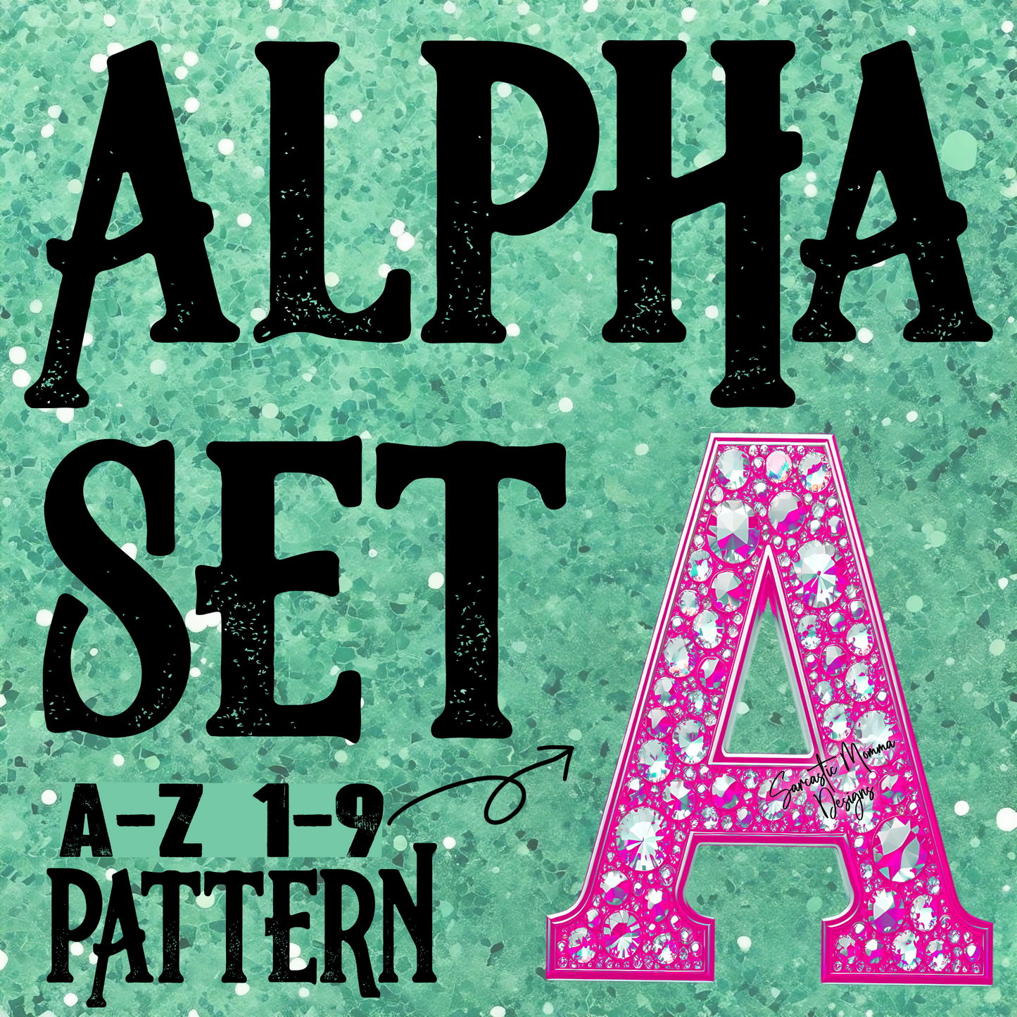 Pink Rhinestones Alpha Set