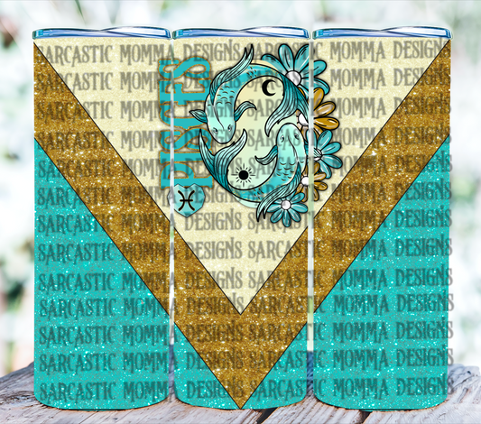 Zodiac Floral 20oz Skinny Straight Tumbler Bundle- 12 PNG Files