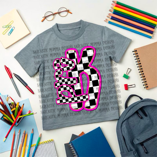 School Grades Pink Checkered- 14 PNG Files