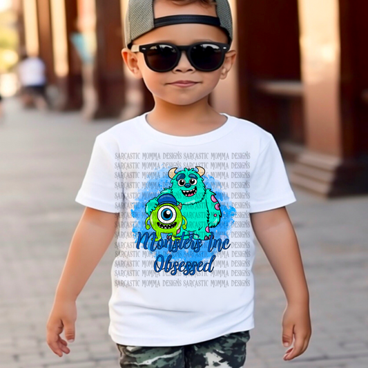 Monsters Inc Obsessed Pink & Blue- 2 PNG Files