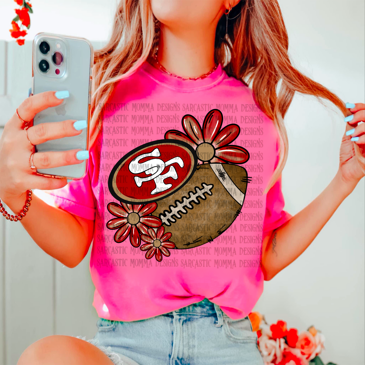 49ers Floral PNG File