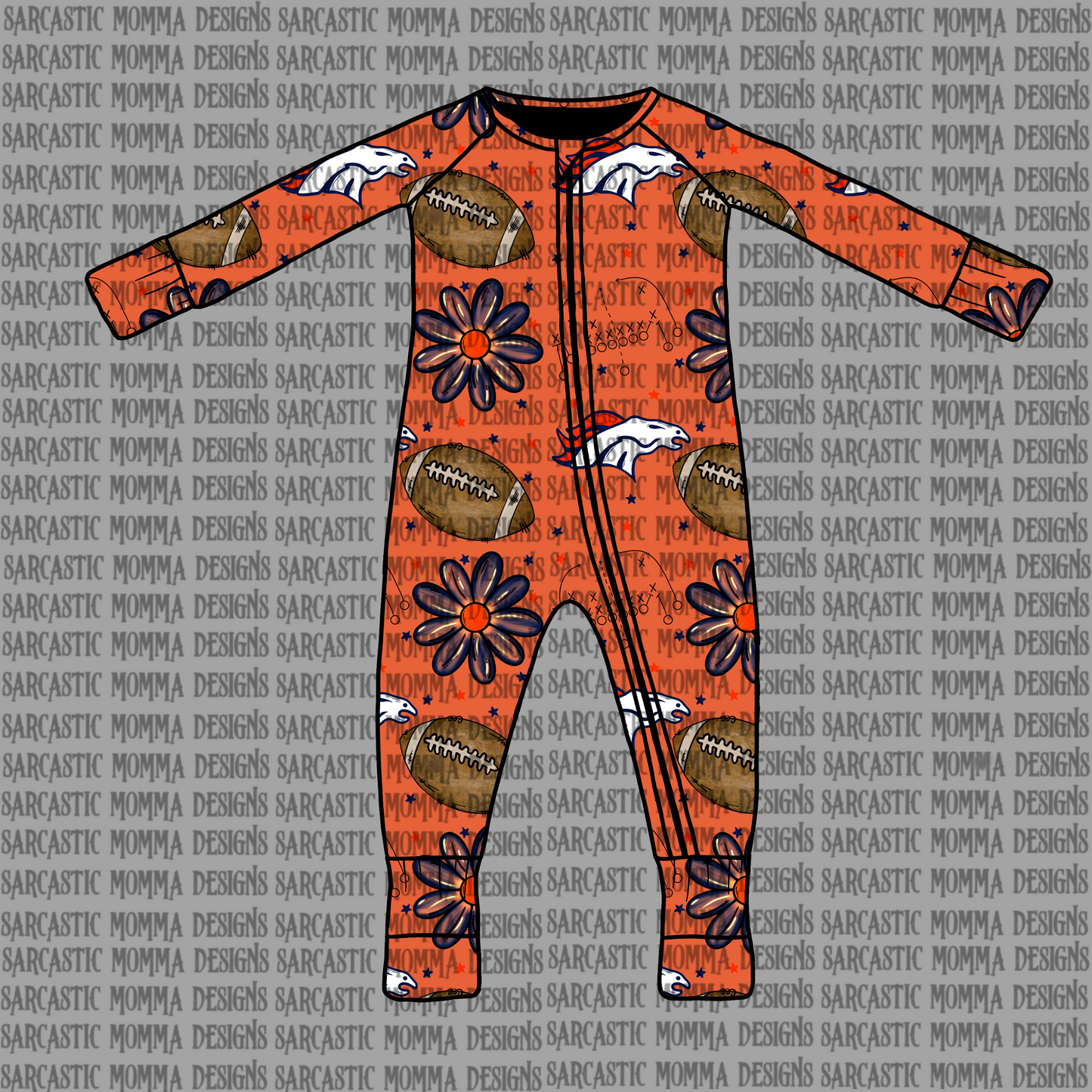 Broncos Floral Seamless File