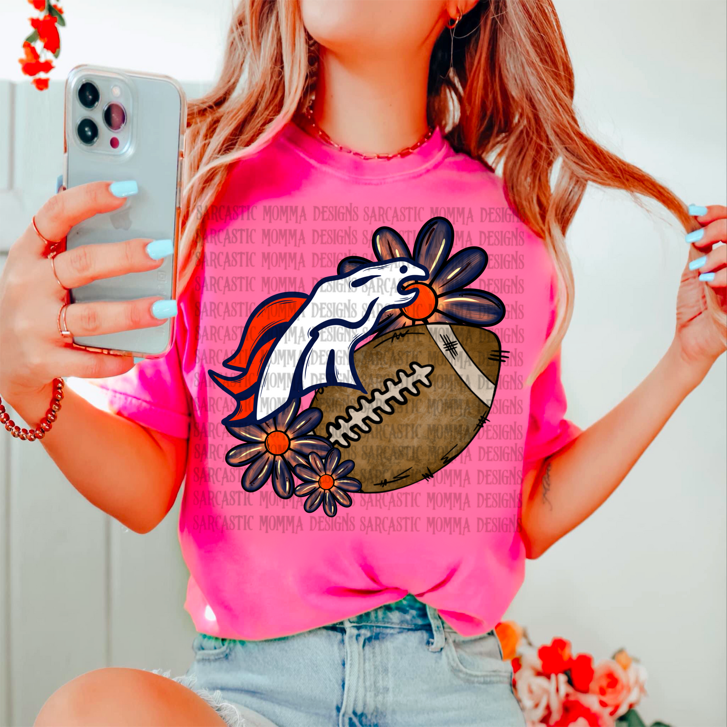 Broncos Floral PNG File