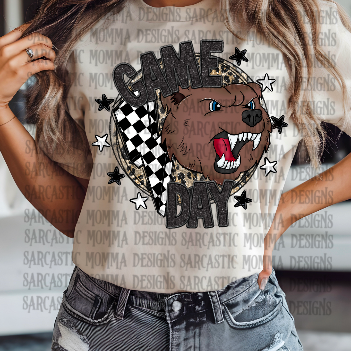 Game Day Circle Mascot Bears PNG File