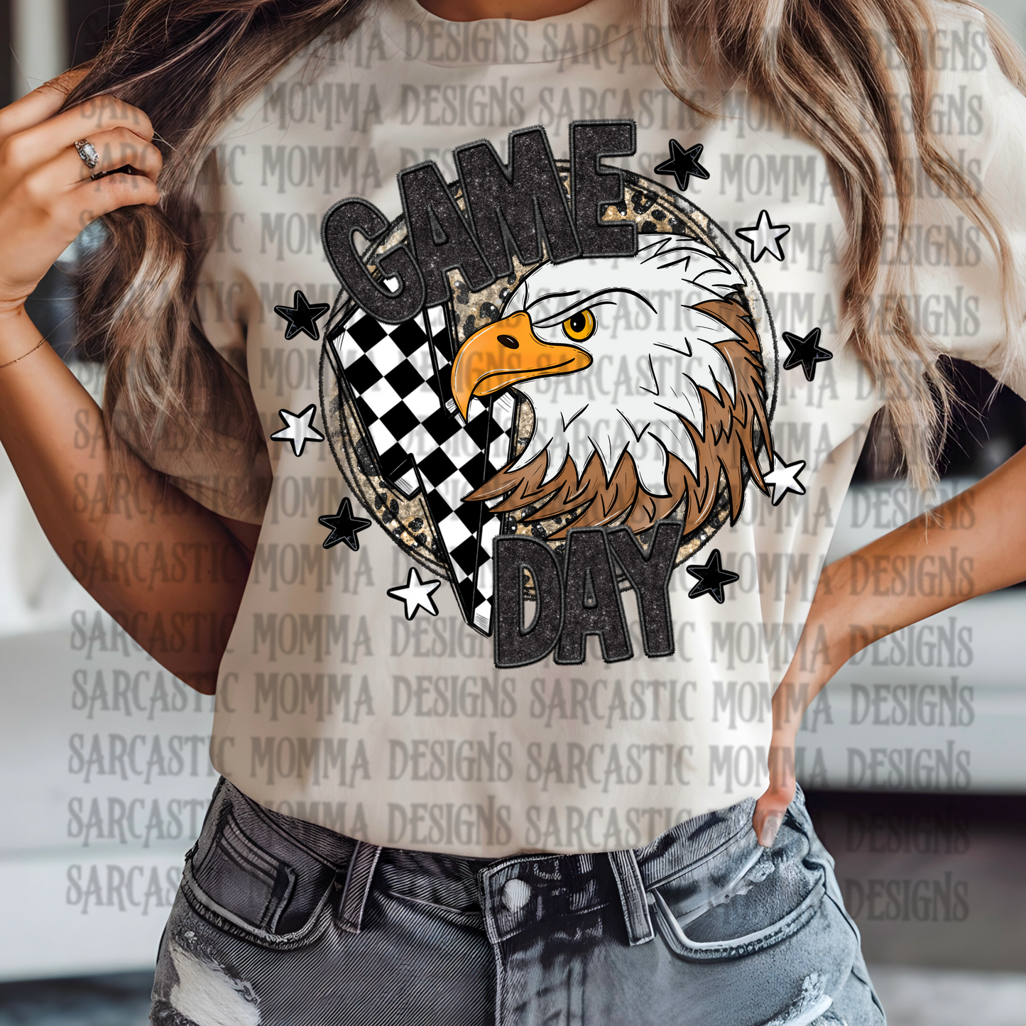 Game Day Circle Mascot Eagles PNG File