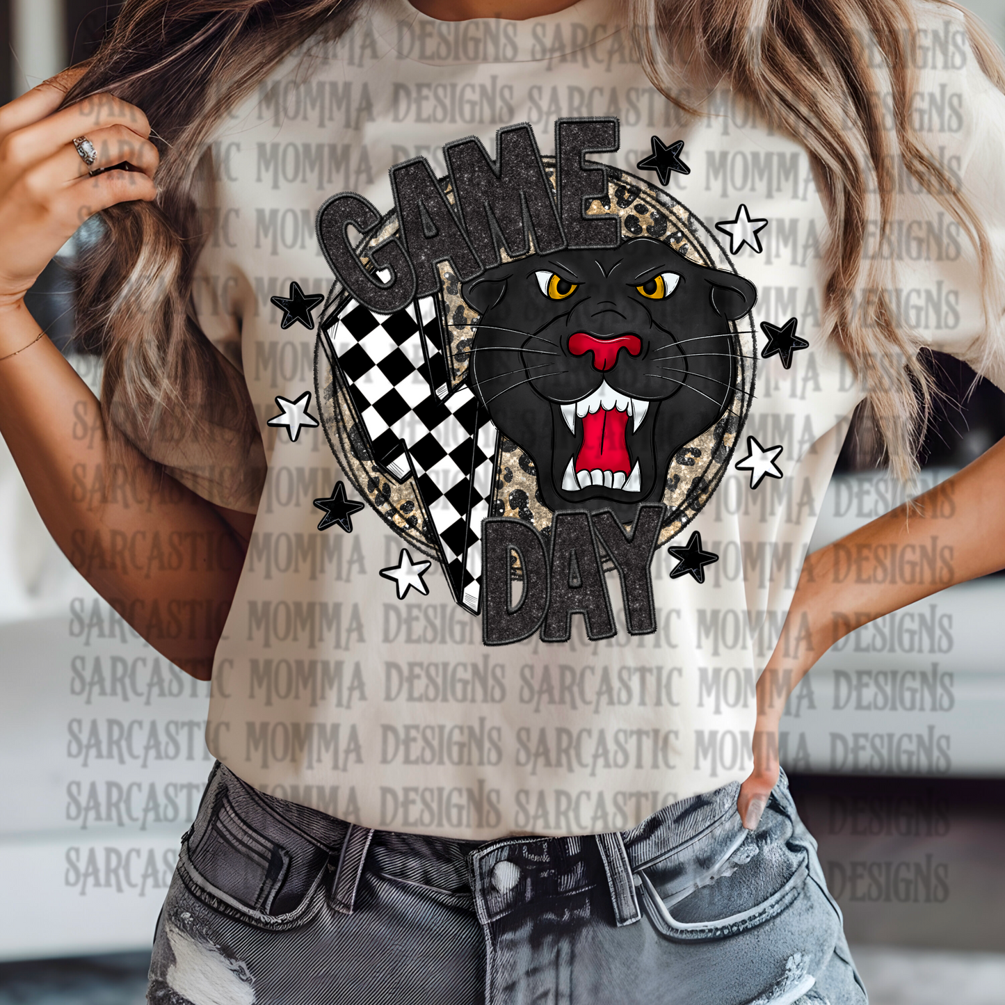 Game Day Circle Mascot Panthers PNG File