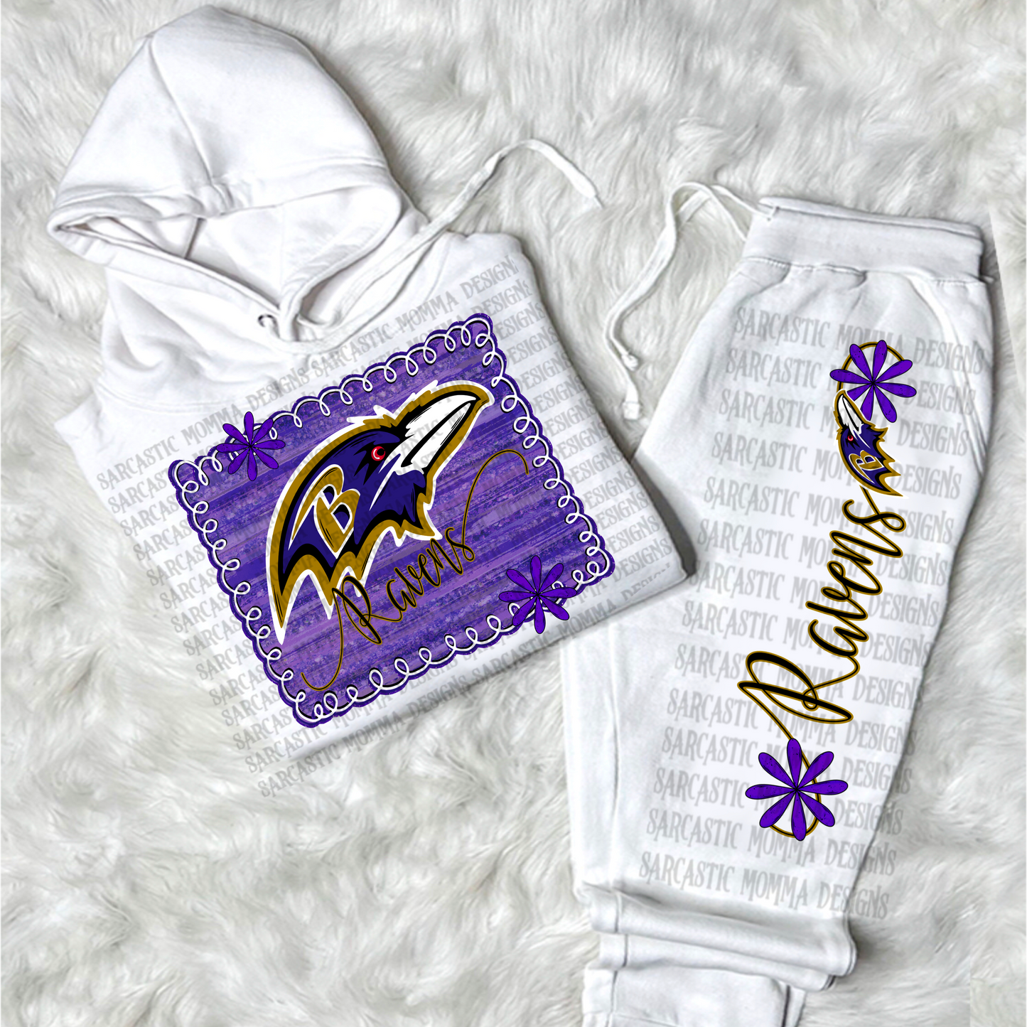 Ravens Framed with Matching Sleeve- 2 PNG Files