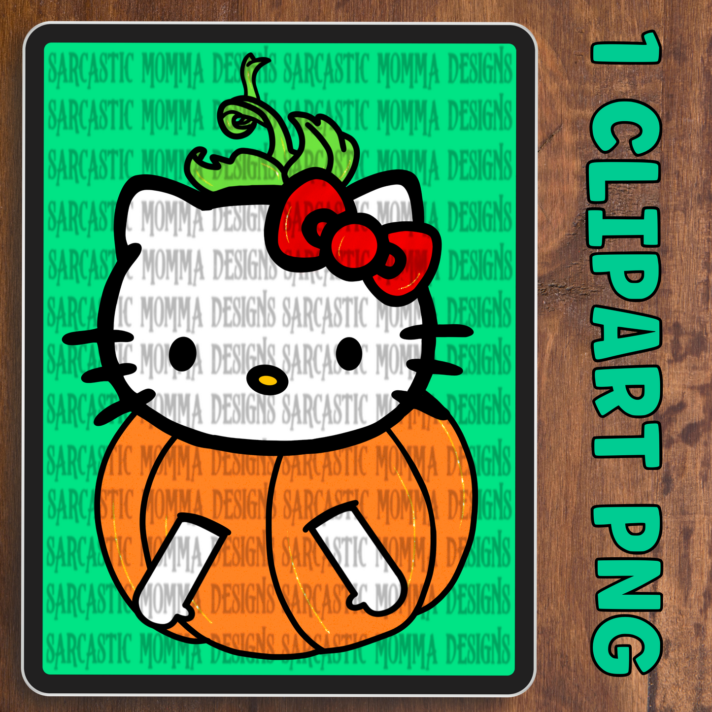 Hello Kitty Pumpkin Clipart- 1 PNG File
