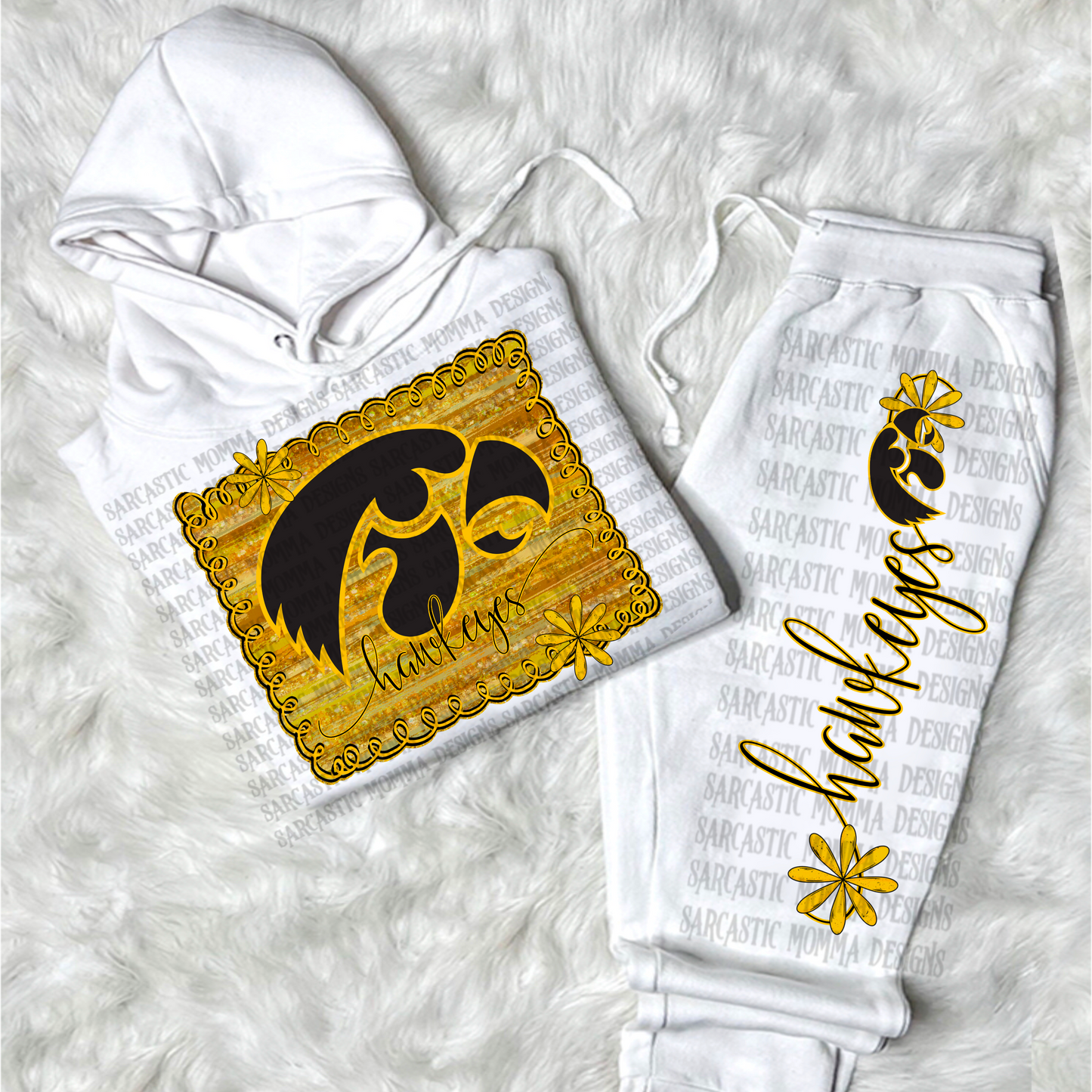 Iowa Hawkeyes Framed with Matching Sleeve- 2 PNG Files